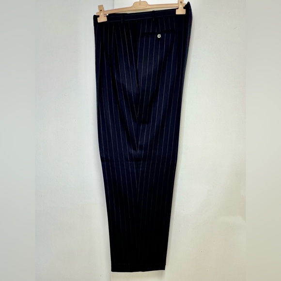 CANALI EXCLUSIVE COLLLECTION BLACK PIN-STRIPE WOOL SUIT - Picture 10 of 14